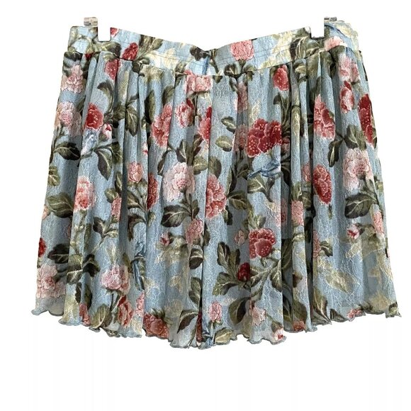 DENIM & SUPPLY Ralph Lauren Floral Mesh Pleated Mini Skirt Size XL NEW - Picture 8 of 8